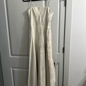 Elegant Ivory Spaghetti Strap Dress